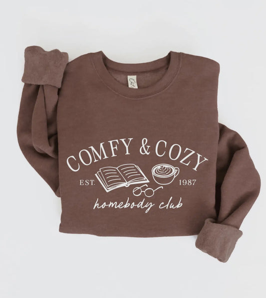 Comfy and cozy homebody club sweatshirt