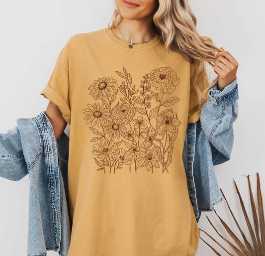 Fall wildflowers tee
