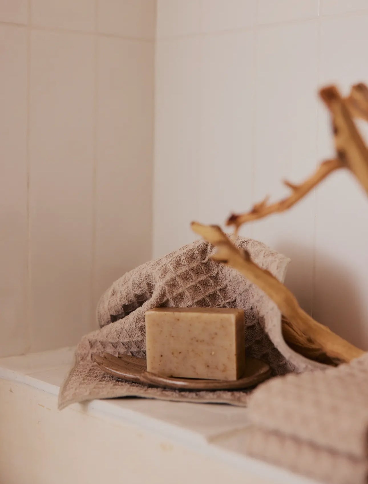 Waffle washcloth Geometry, set of 3