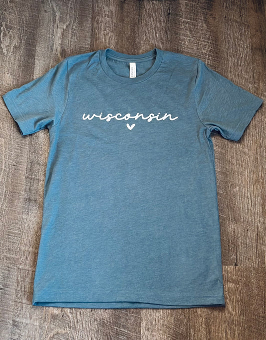 Wisconsin heart tee