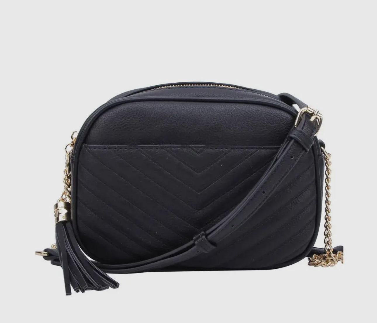 Double zippered weave crossbody bag