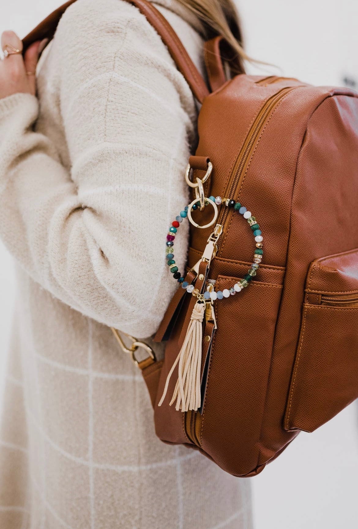 Beaded keychain bracelet