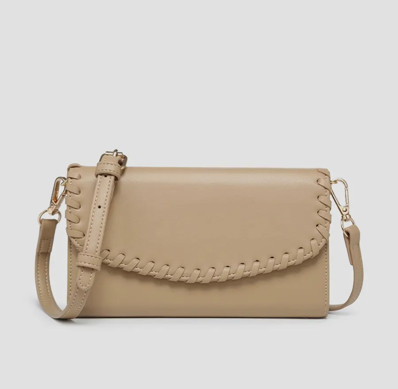 Whipstitch crossbody wallet (various)