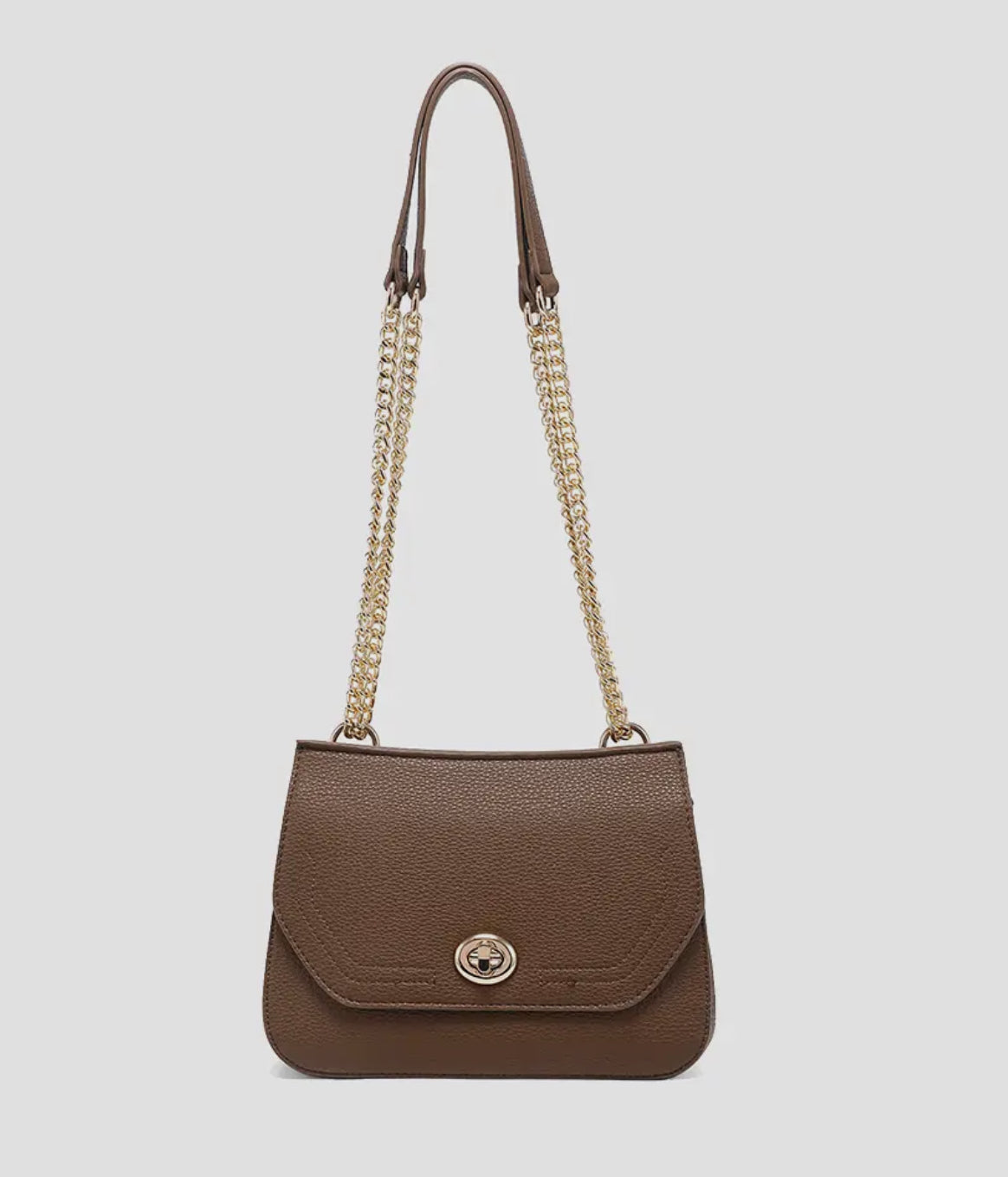 Twist lock crossbody bag w/ chain link strap (various)