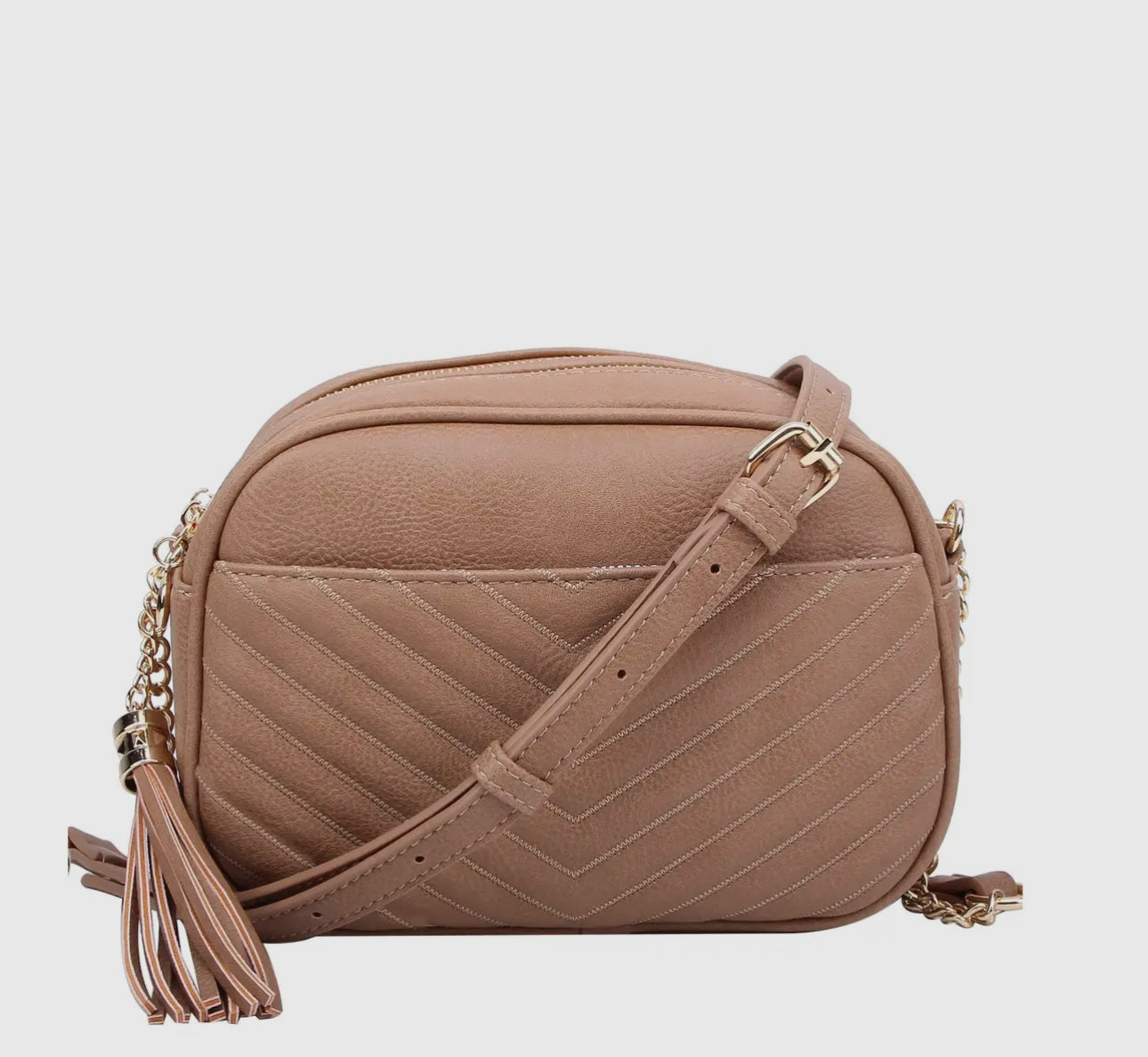 Double zippered weave crossbody bag