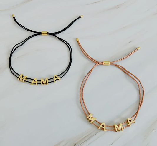 Satin thread mama bracelet