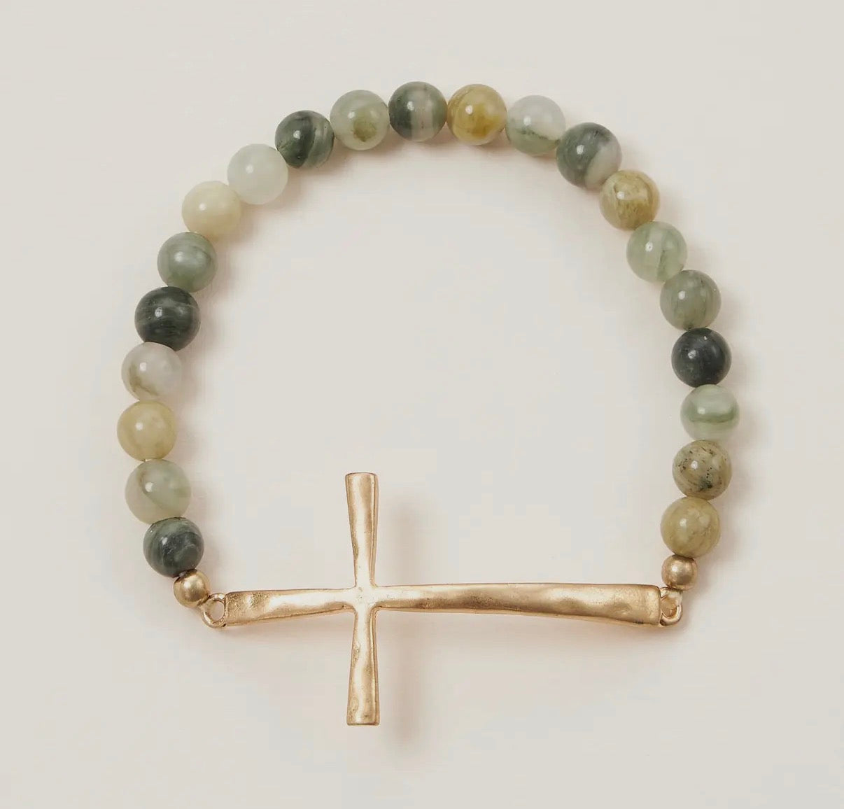 Hammered cross bracelet (various)