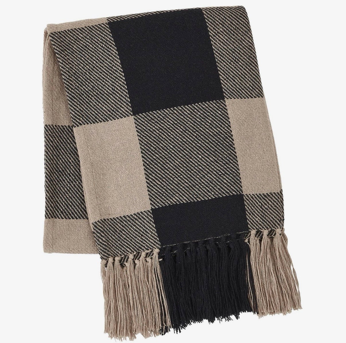 Black tan buffalo checkered throw blanket