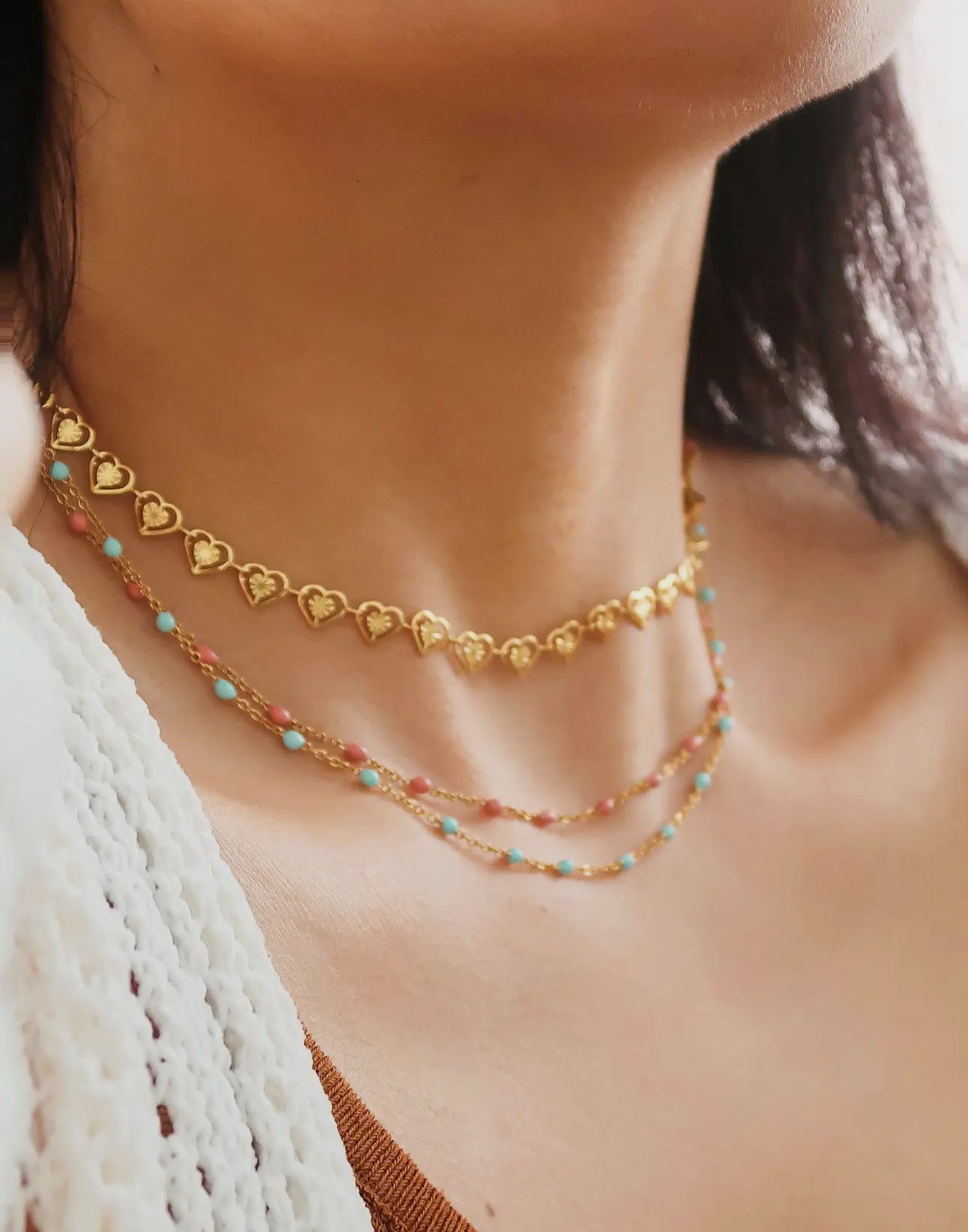 Beaded chain necklace