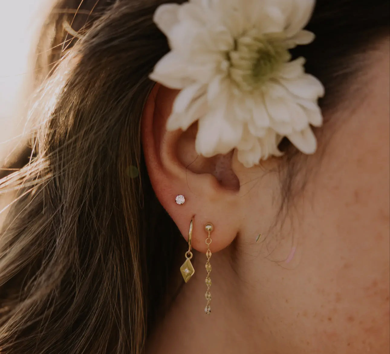 Diamond flat back studs