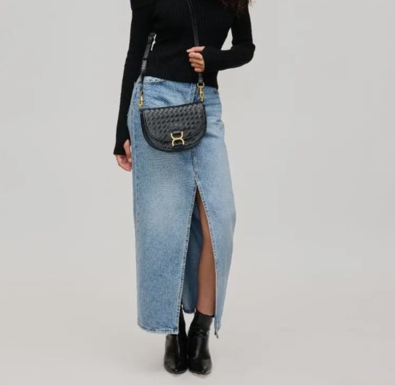 Woven buckle crossbody bag (various)