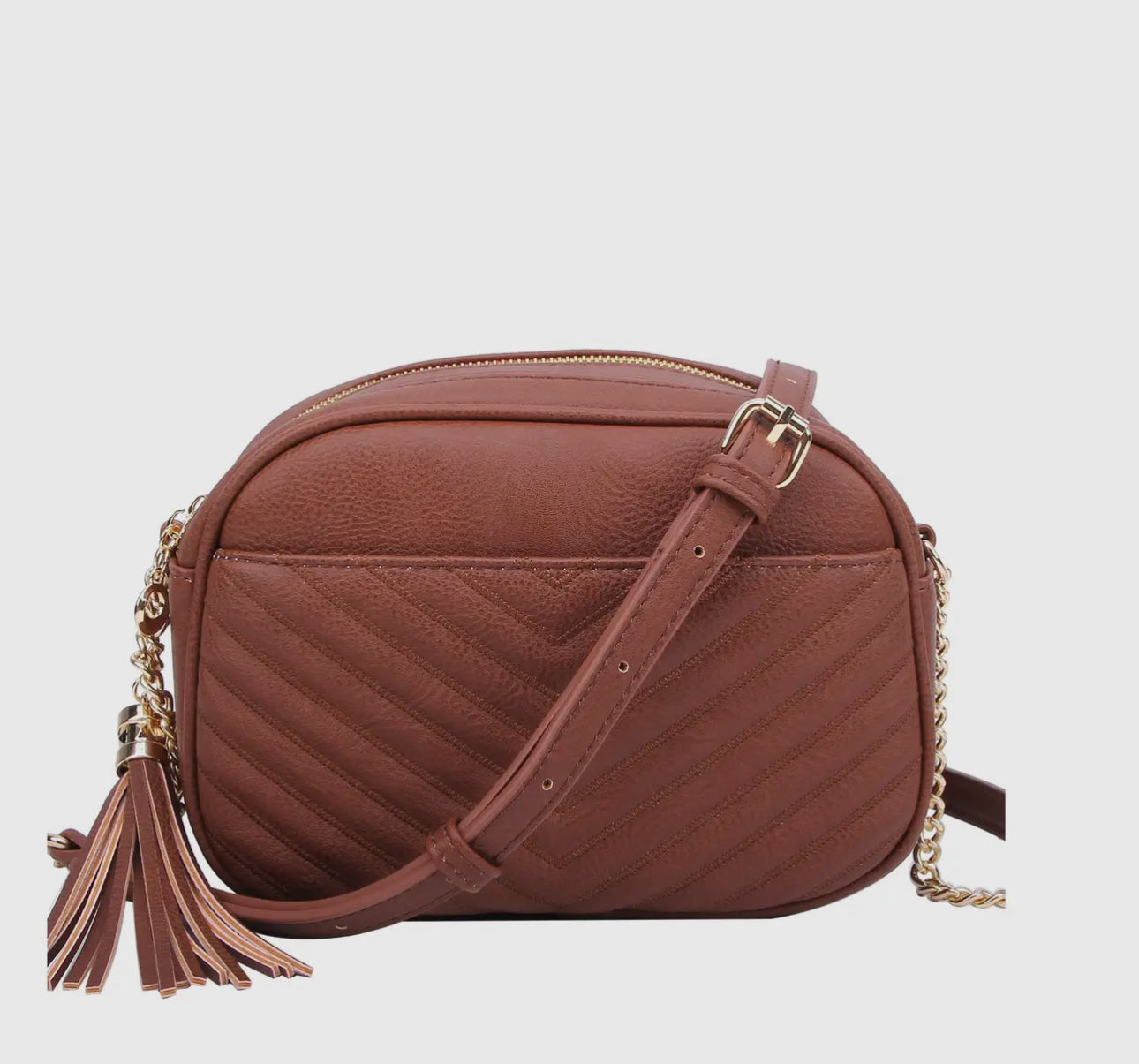 Double zippered weave crossbody bag