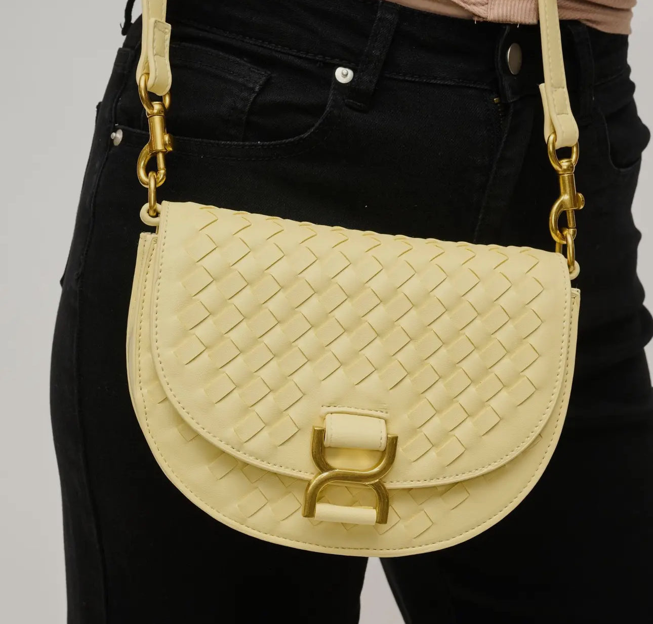 Woven buckle crossbody bag (various)