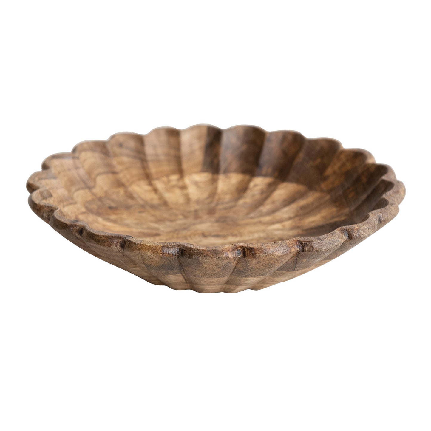 Wood scalloped bowl