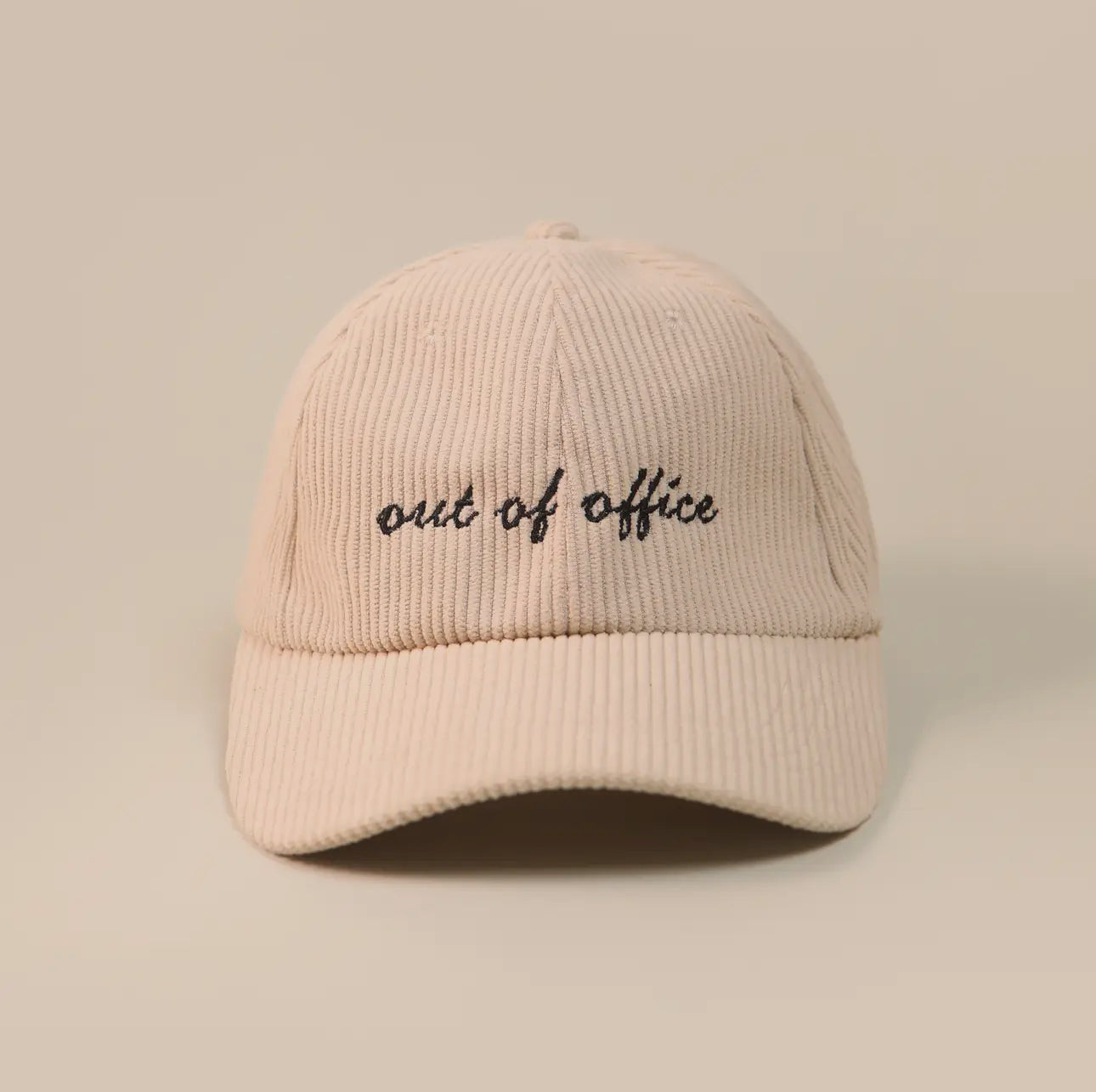 Out of office corduroy hat