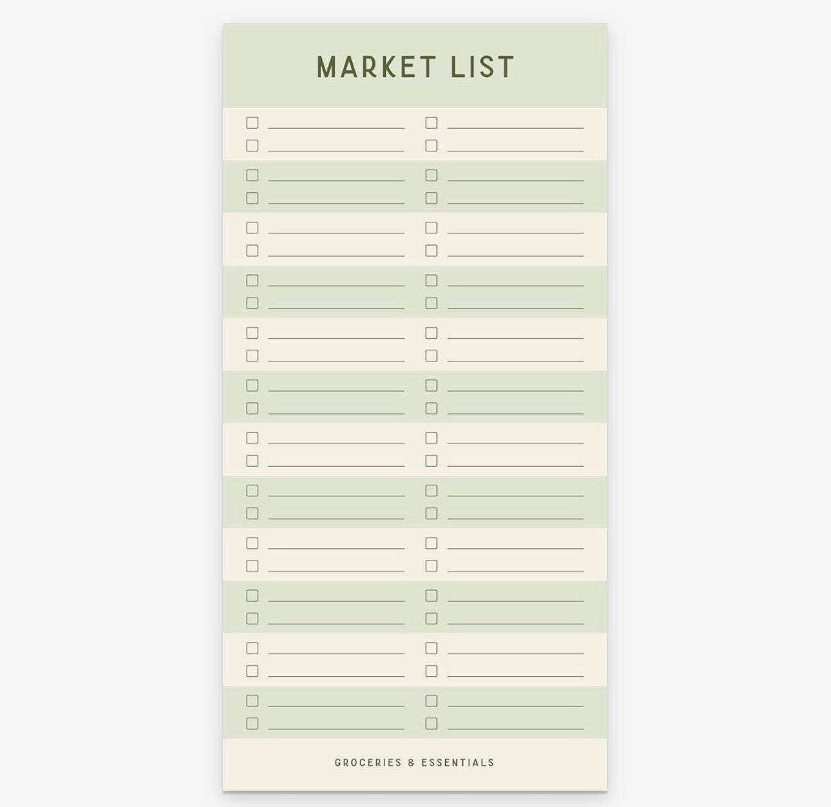Striped market list notepad