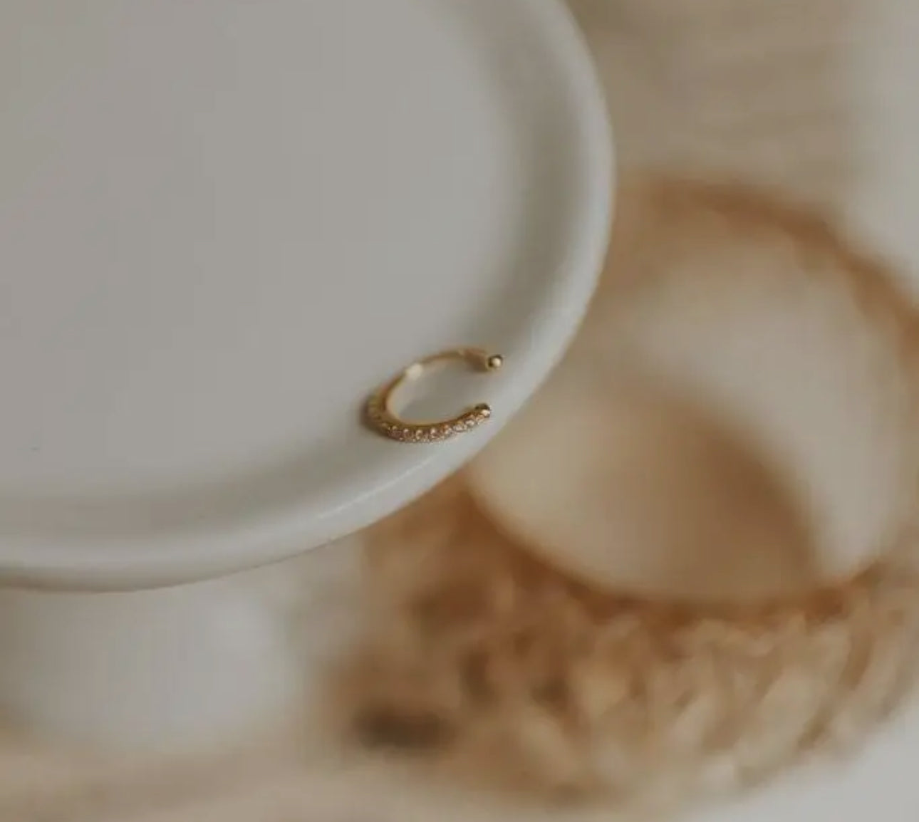 Diamond ear cuff hoop