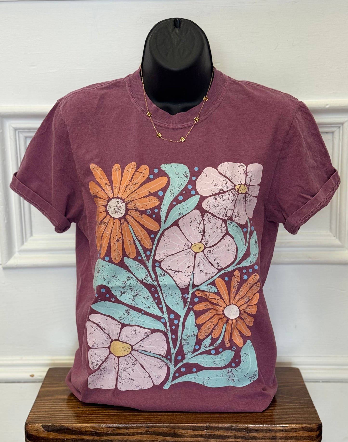 Boho abstract flower tee