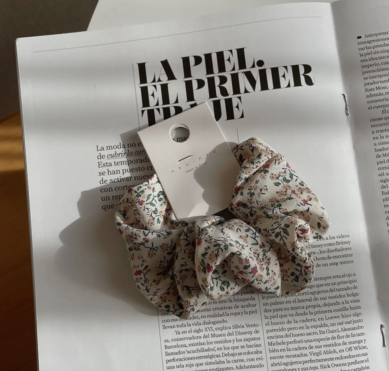Floral hair scrunchie