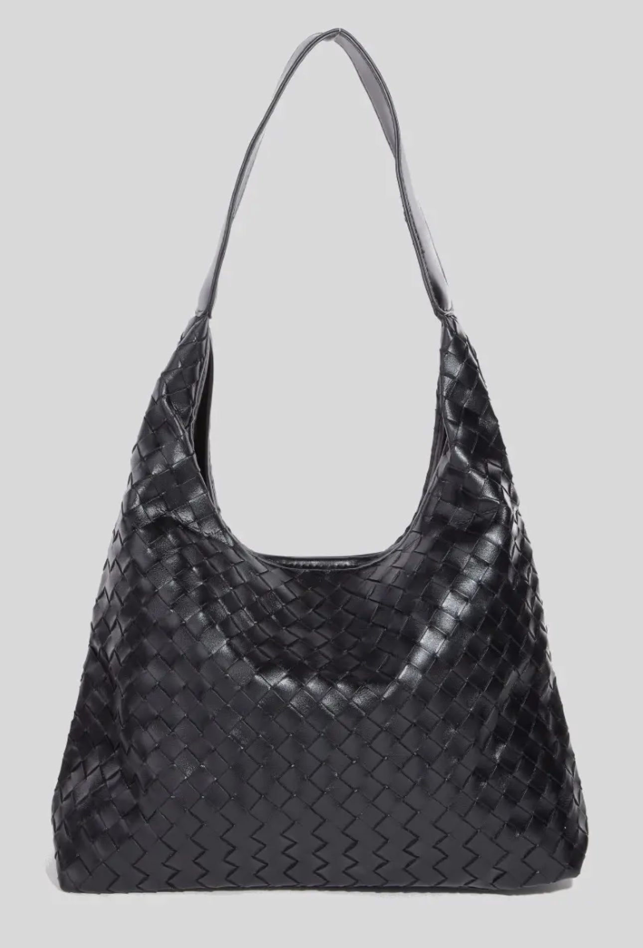 Woven faux leather tote bag