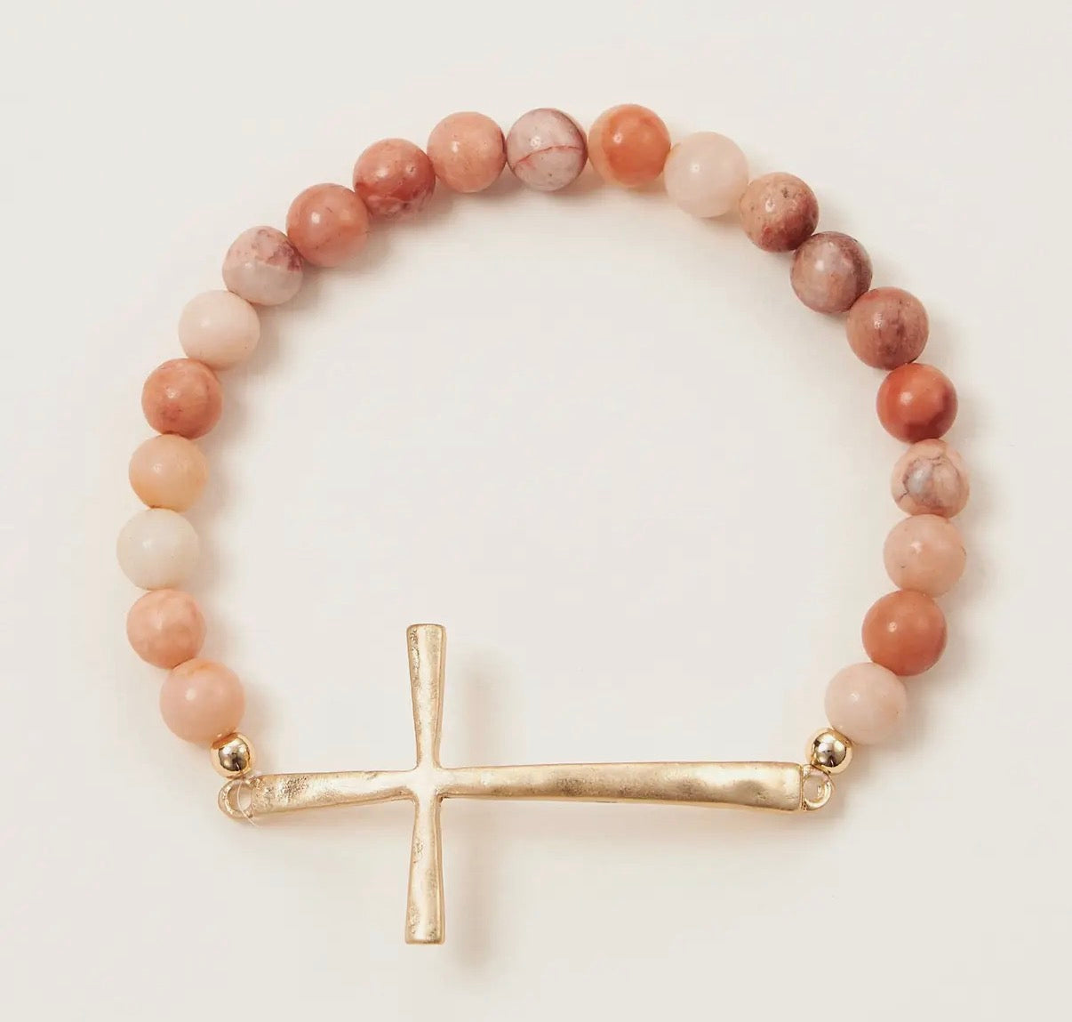 Hammered cross bracelet (various)
