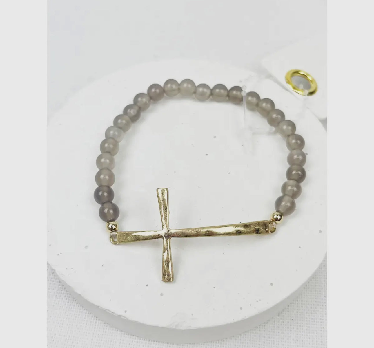 Hammered cross bracelet (various)