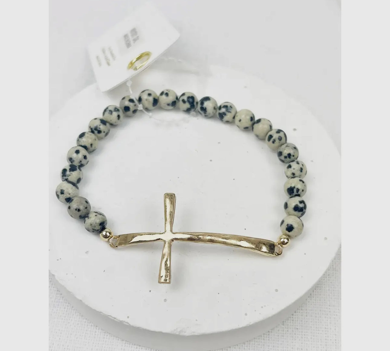 Hammered cross bracelet (various)