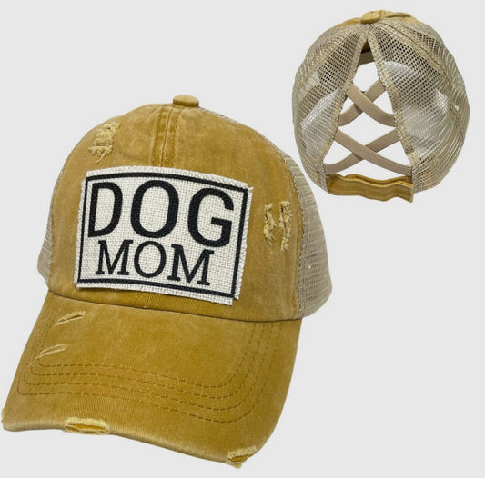 Dog mom ponytail hat (various)