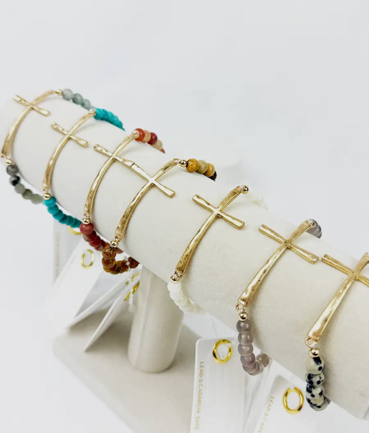 Hammered cross bracelet (various)