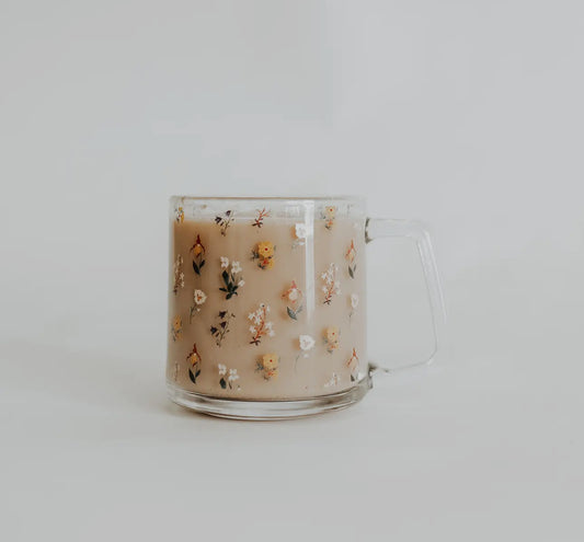 Wildflower glass mug
