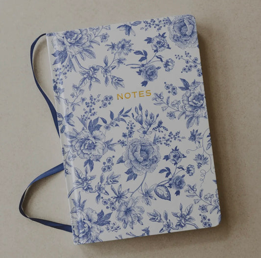 Blue floral notes journal