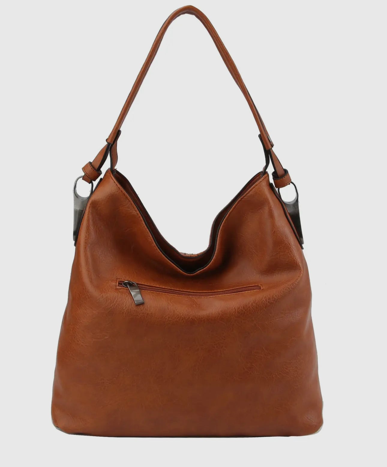 Faux leather slouch tote bag