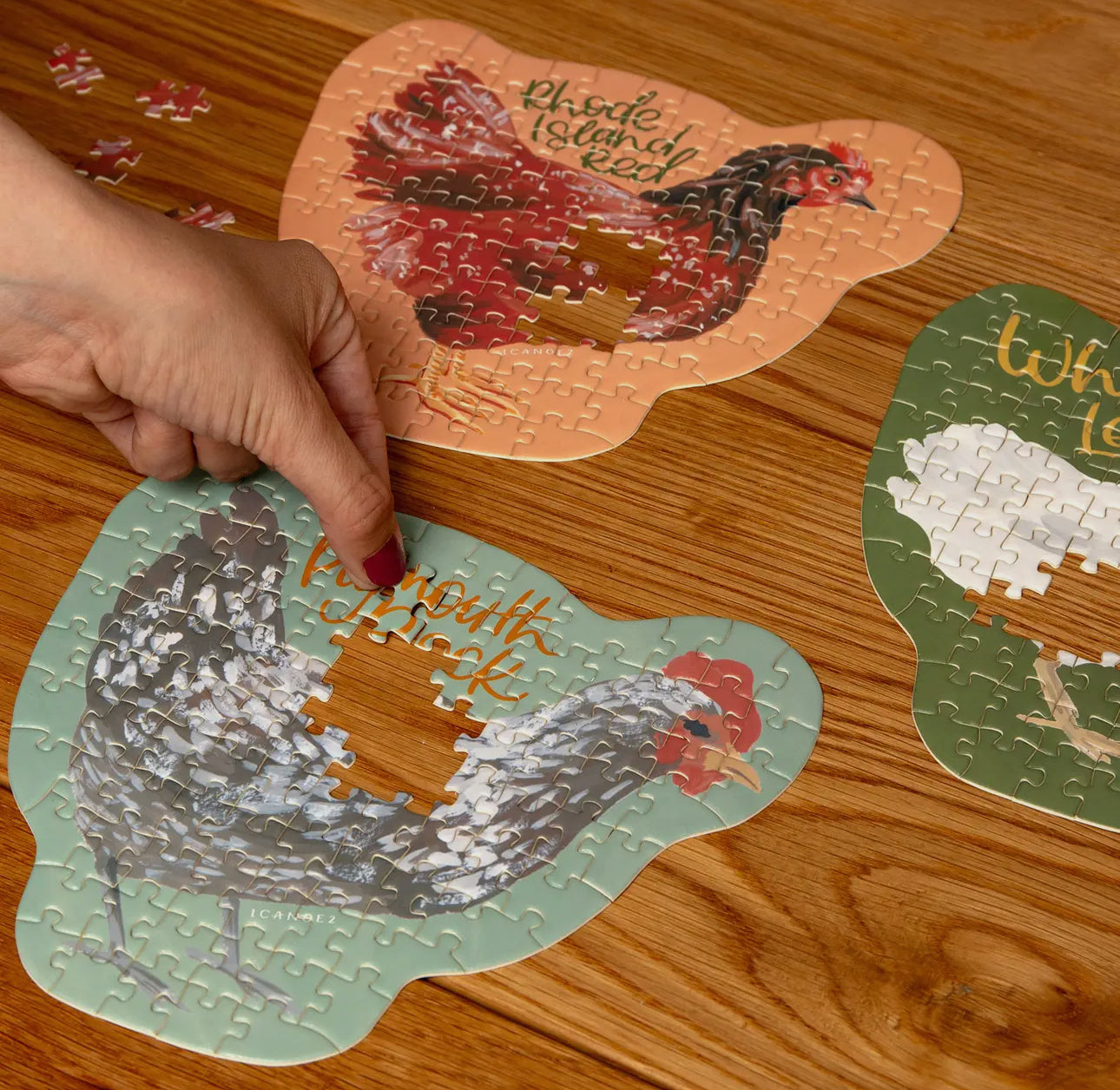Chicken meadows puzzles, set of 3