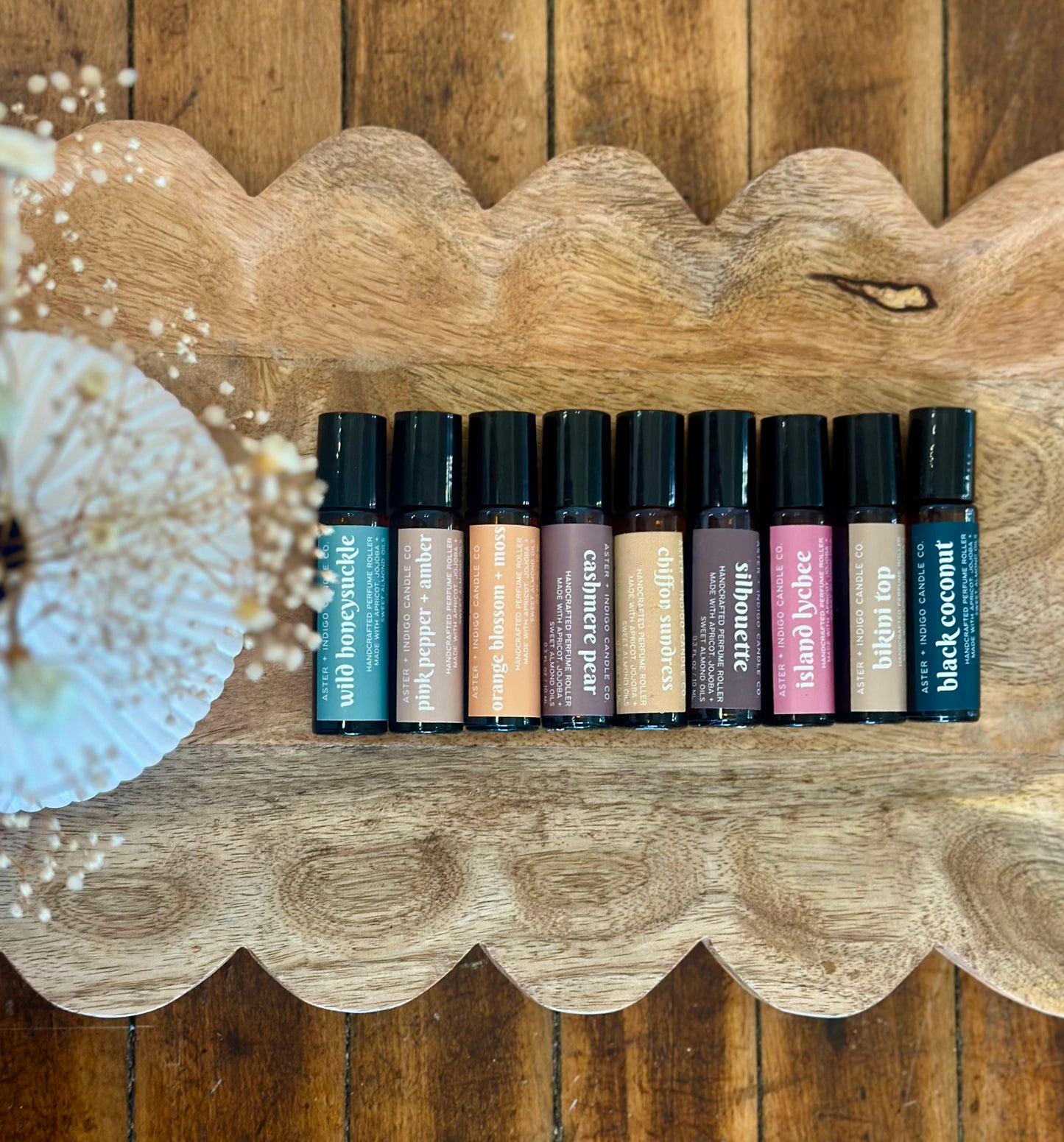 Perfume oil roller, Aster + Indigo
