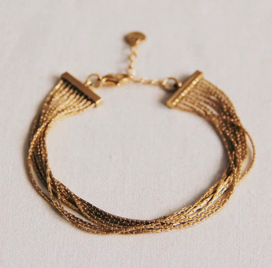 Multi-layer bracelet, gold