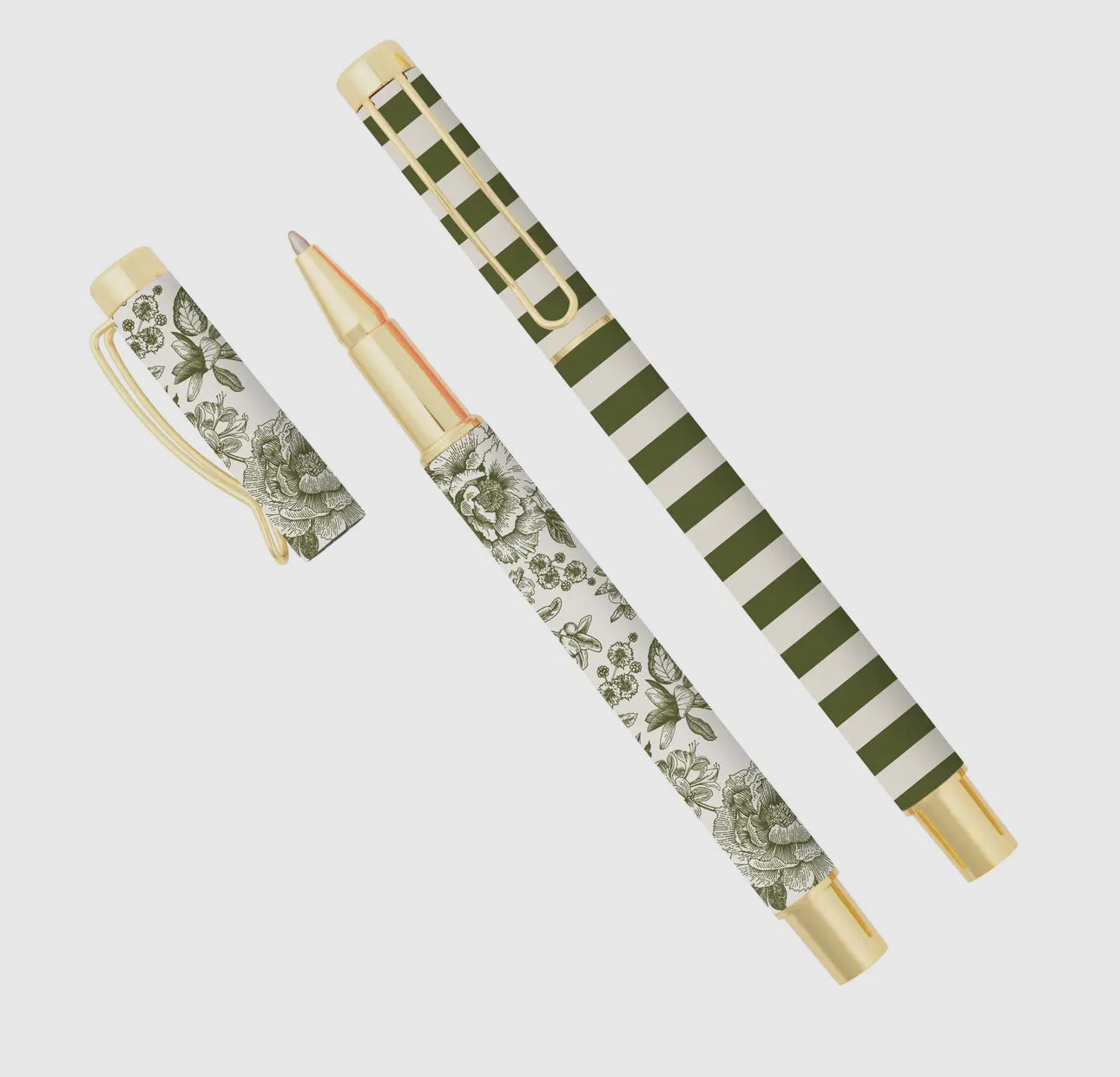 Floral metal pen set