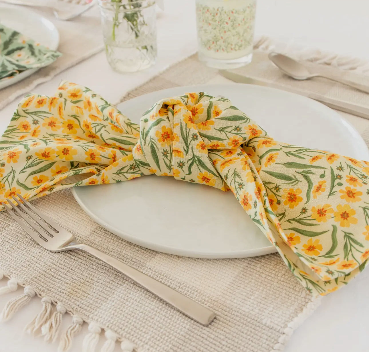 Floral kitchen tea towel (various)