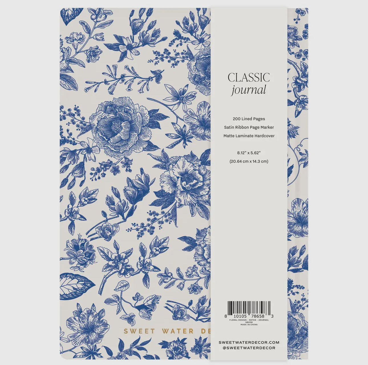 Blue floral notes journal