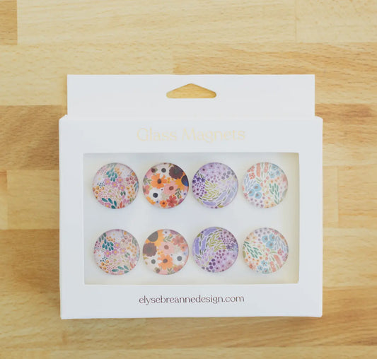 Floral glass magnets