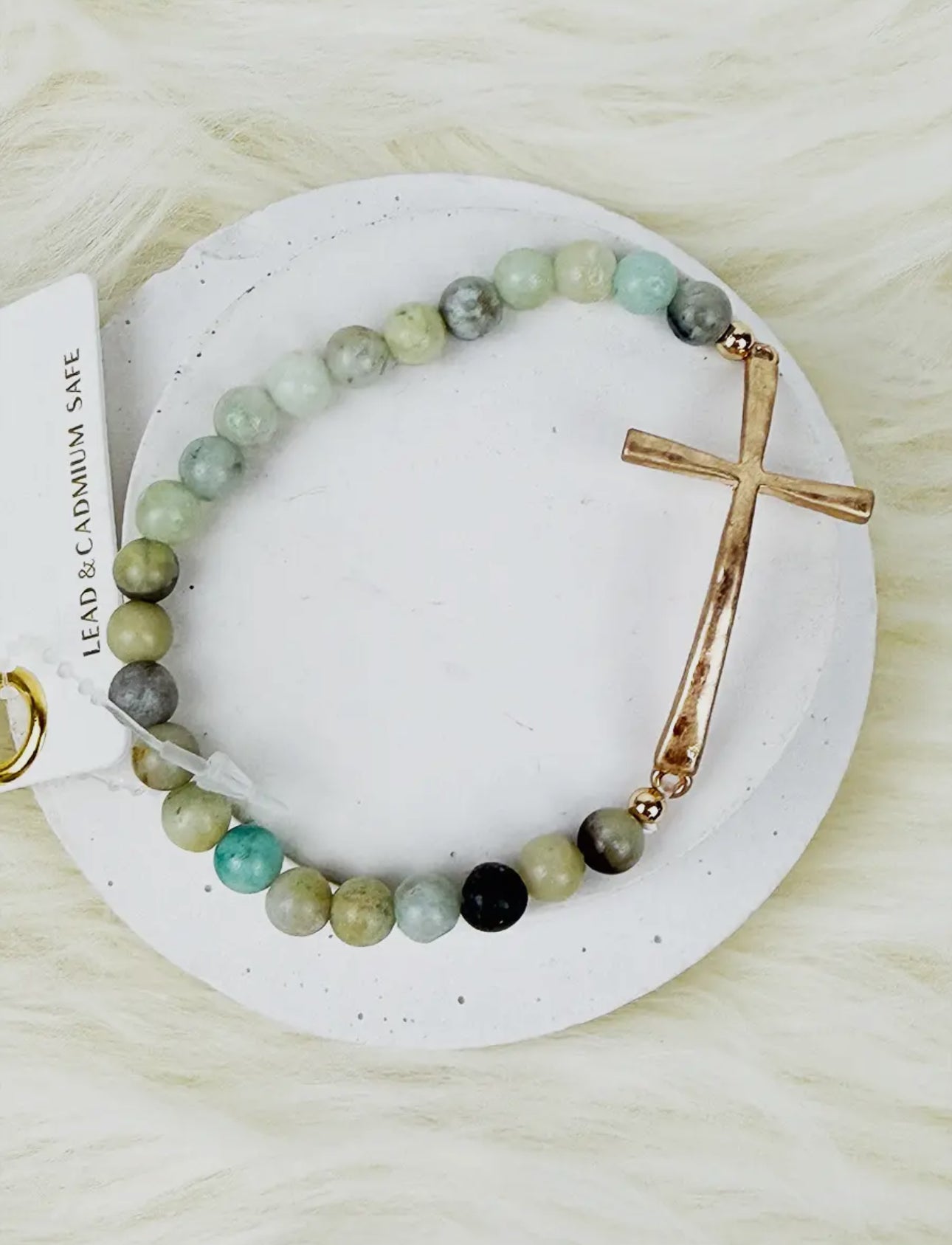 Hammered cross bracelet (various)