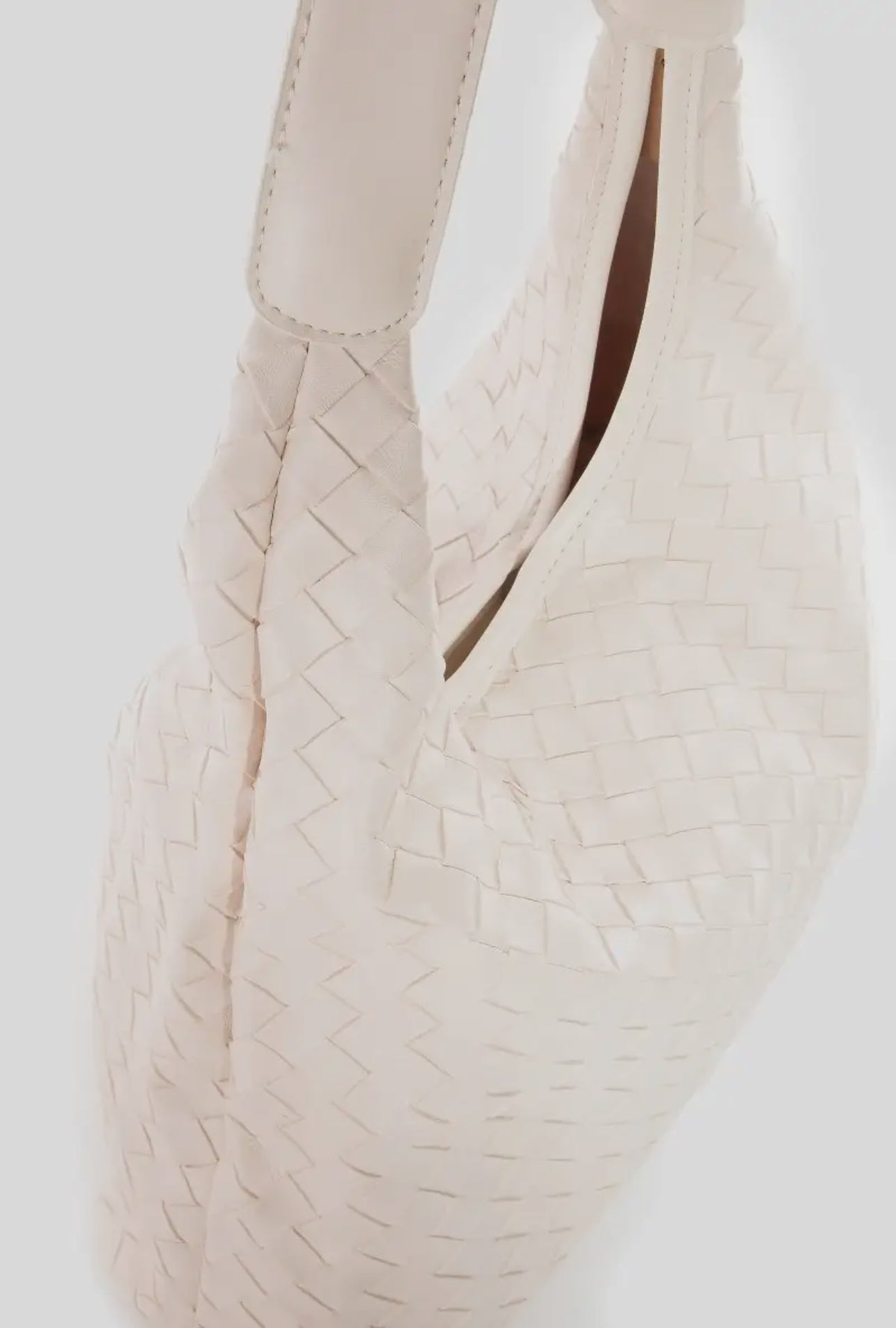 Woven faux leather tote bag