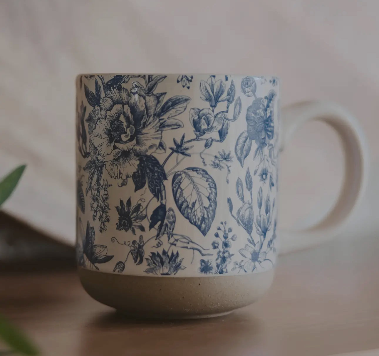 Floral stoneware coffee mug (various)