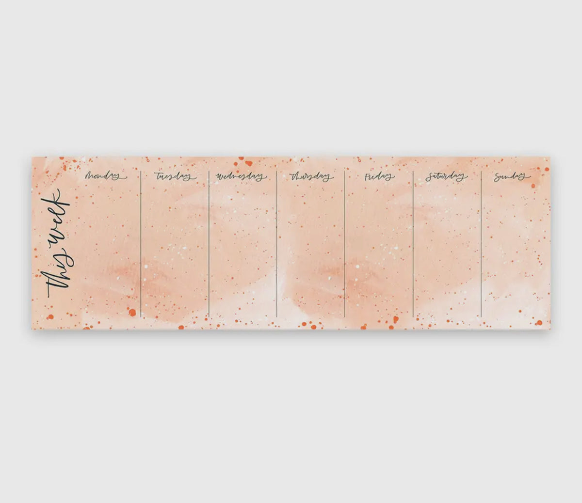 Speckled pink weekly notepad