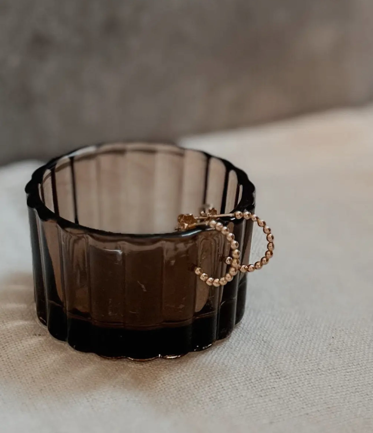 Beaded huggie hoops