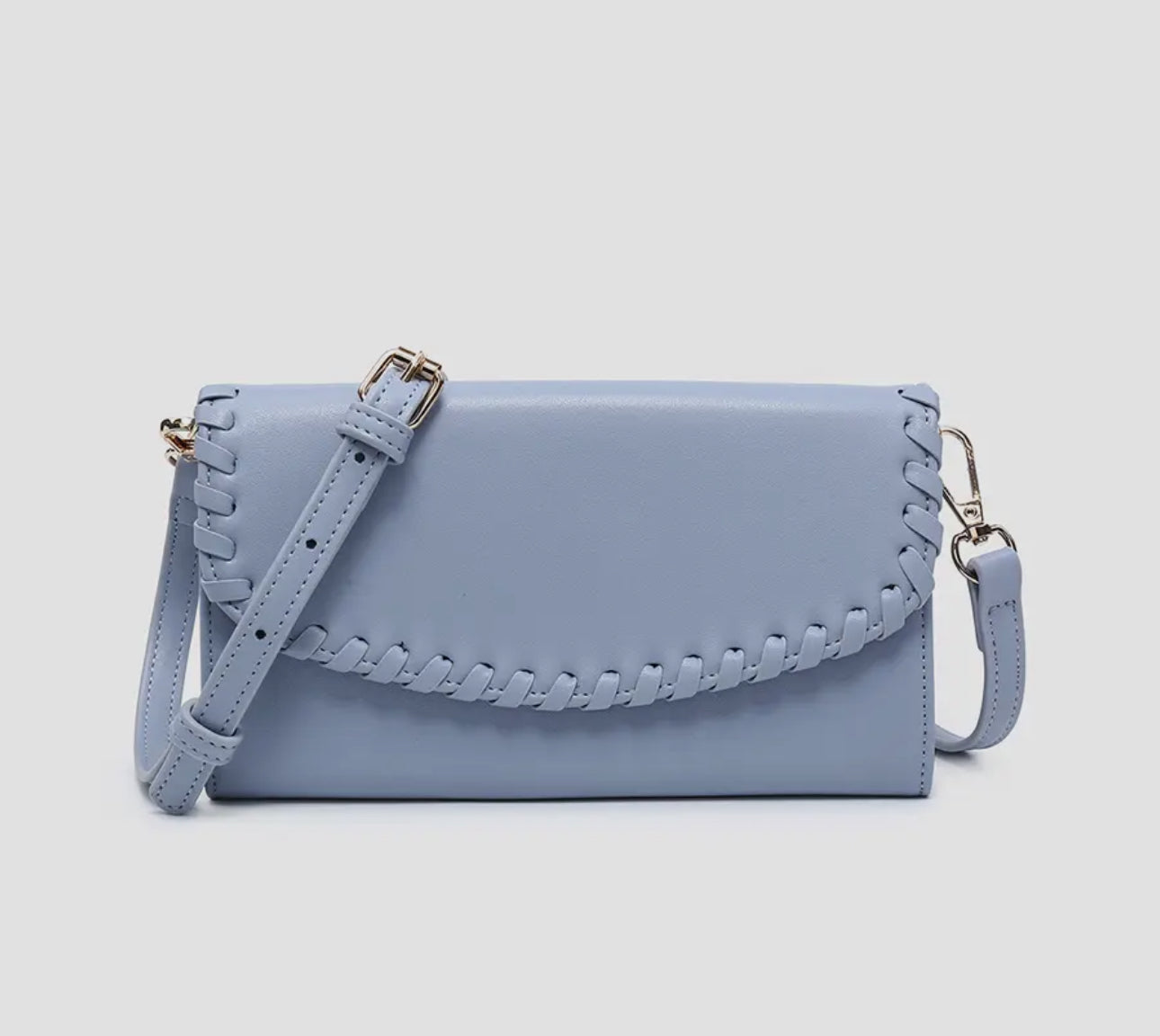 Whipstitch crossbody wallet (various)