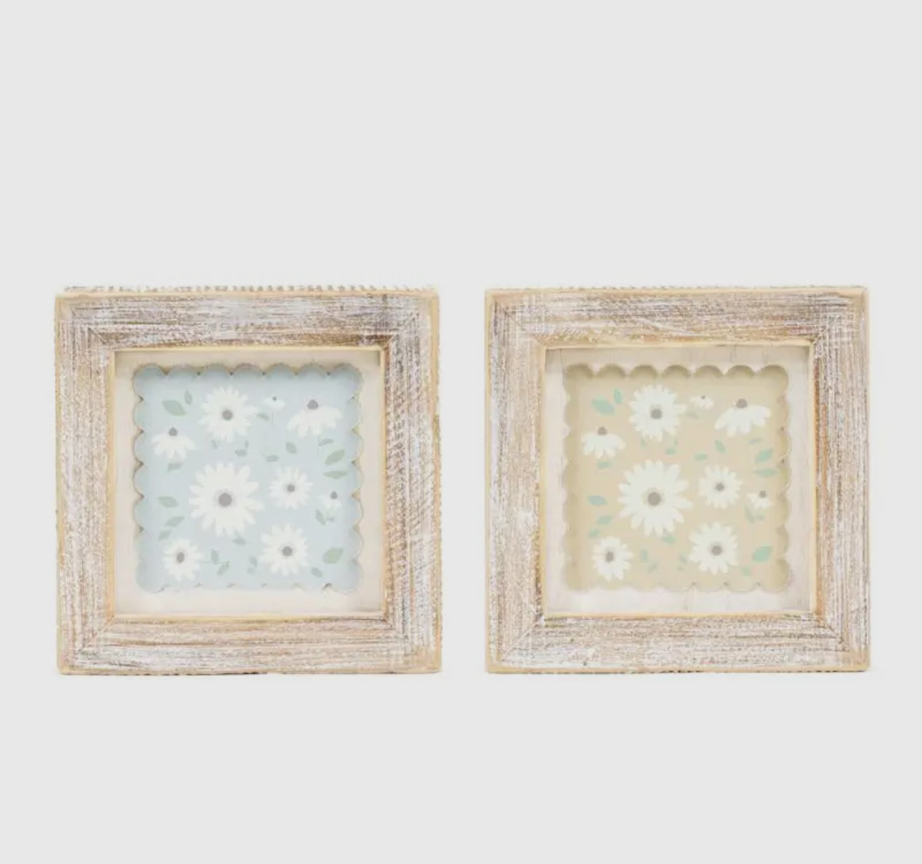 Reversible Daisy sign, wood frame decor