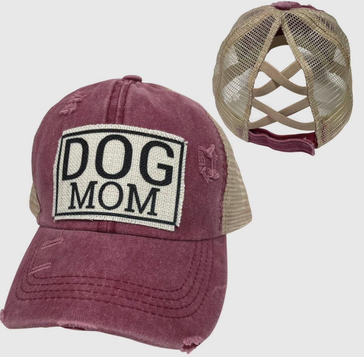 Dog mom ponytail hat (various)