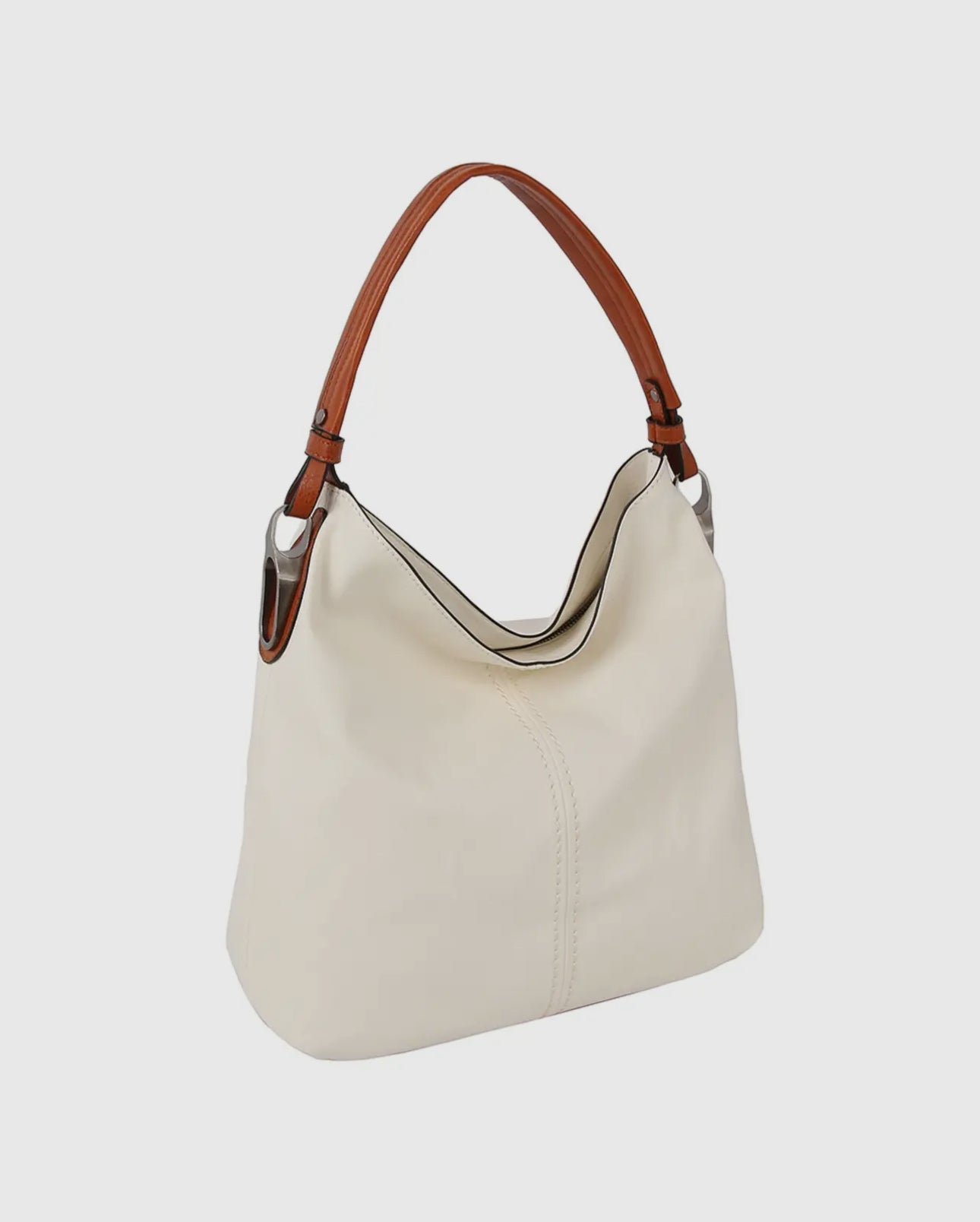 Faux leather slouch tote bag