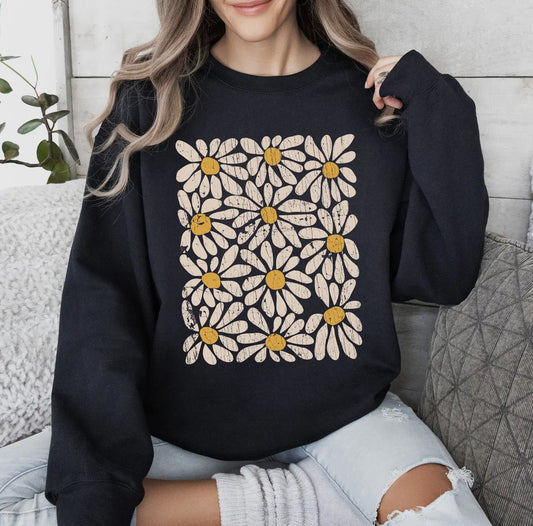 Vintage daisies sweatshirt