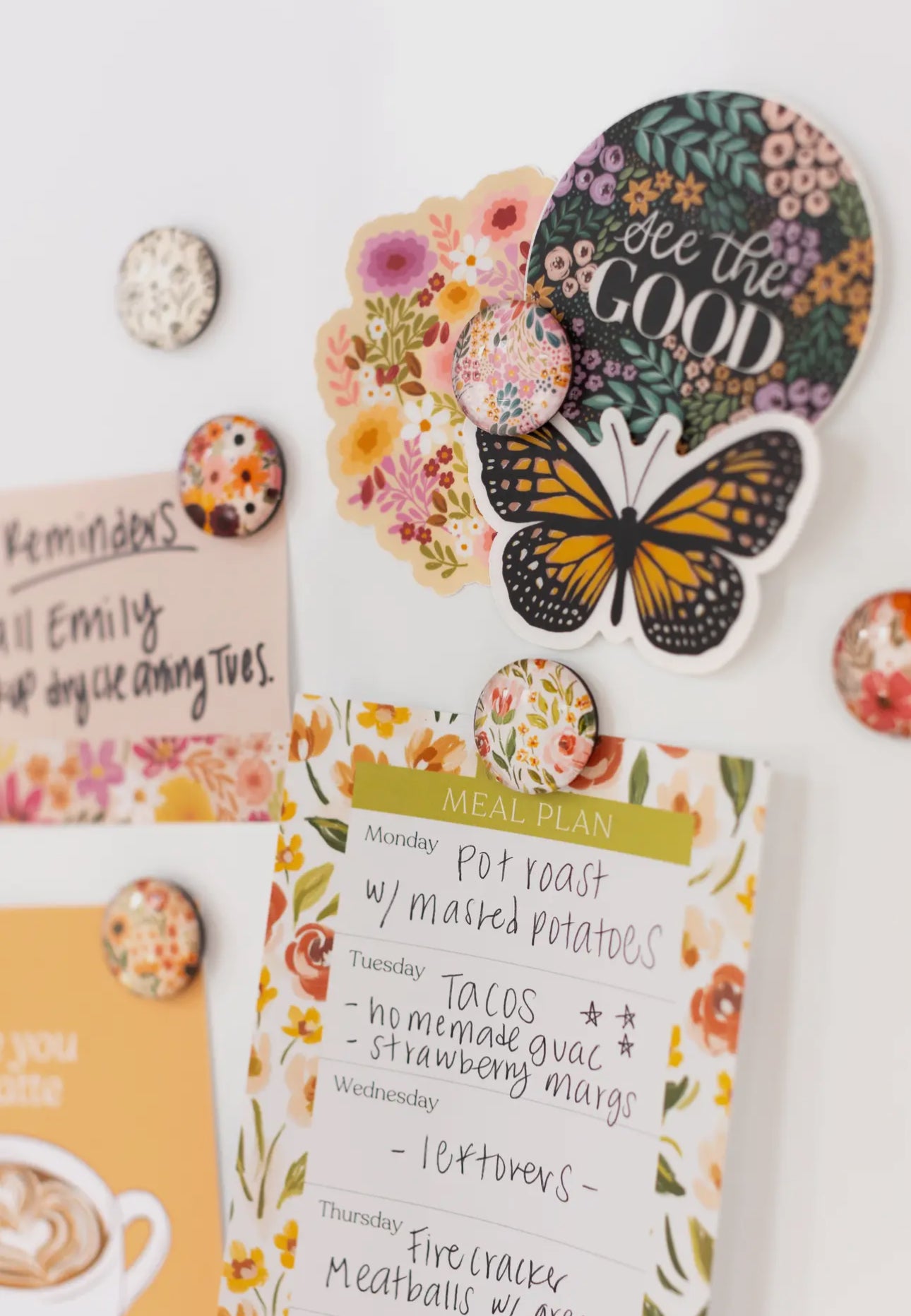 Floral glass magnets